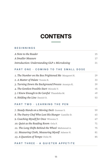 Sample page 1 from Less Is More: GLP-1 Microdosing Stories