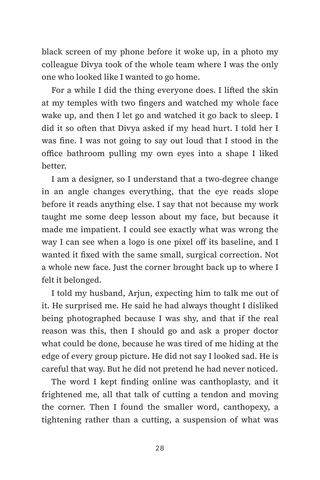 Sample page 2 from Lifted Corners — a first-person Canthoplasty story