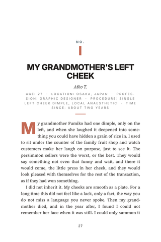 Sample page 1 from Made to Smile — a first-person Dimpleplasty story