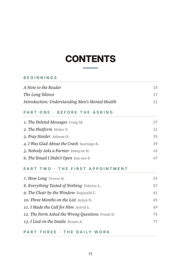 Sample page 1 from Man Enough to Ask: Men's Mental Health Stories