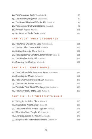 Contents page 2 of Meeting the Parts: the 50 Internal Family Systems stories in this volume
