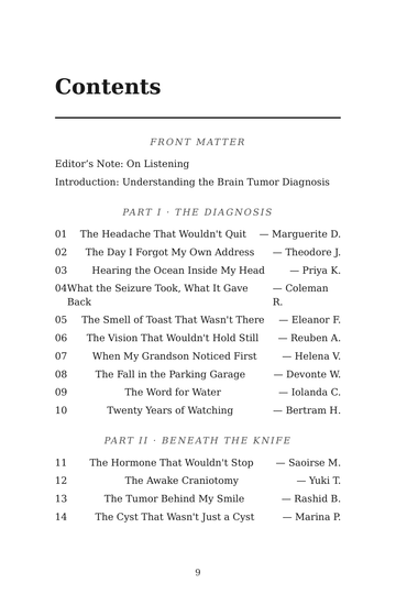 Sample page 1 from Mind Over Tumor: Brain Tumor Survival Stories