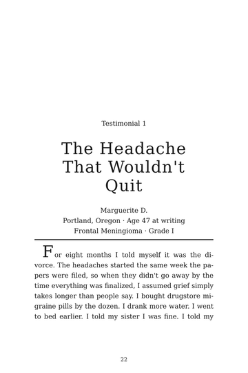 Sample page 4 from Mind Over Tumor: Brain Tumor Survival Stories