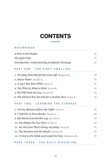 Sample page 1 from Moving the Fluid: Lymphatic Drainage Stories