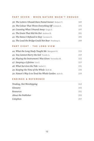 Contents page 3 of Nature's Way: the 50 Naturopathy stories in this volume