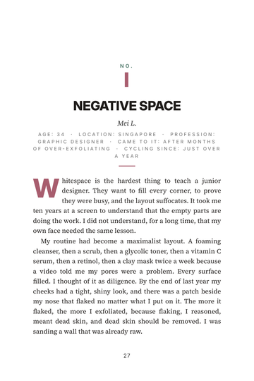 Sample page 3 from On Rotation: Skin Cycling Routine Stories