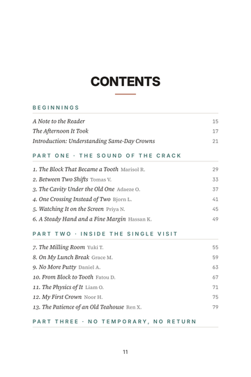 Sample page 1 from One Visit: Same-Day Dental Crown Stories