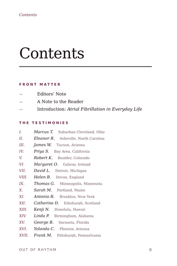 Sample page 1 from Out of Rhythm: Living with AFib