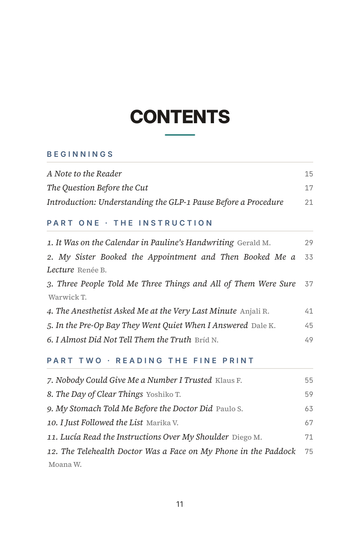 Sample page 1 from Pause the Shot: GLP-1 and Surgery Safety Stories