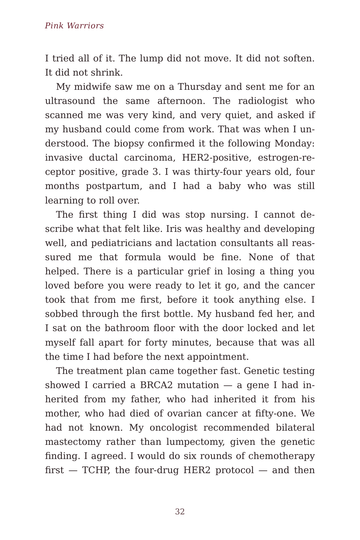 Sample page 7 from Pink Warriors: Breast Cancer Survival Stories