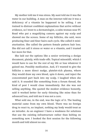 Sample page 2 from Platelet Power — a first-person PRP for Hair Loss story