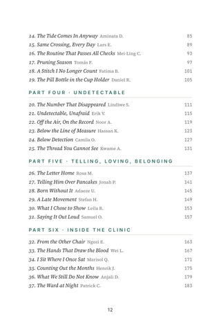 Contents page 2 of Positive Living: the 50 HIV Management stories in this volume