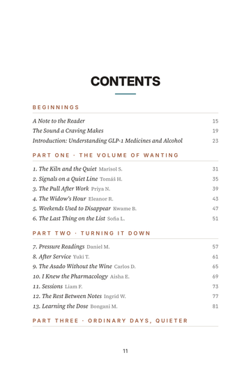 Sample page 1 from Quieting the Noise: GLP-1 and Alcohol Recovery Stories
