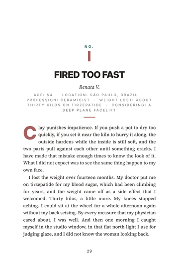 Sample page 3 from Restoring the Face: Post-GLP-1 Facial Surgery Stories