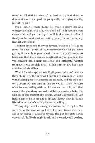 Sample page 2 from Reversed — a first-person Vasectomy Reversal story