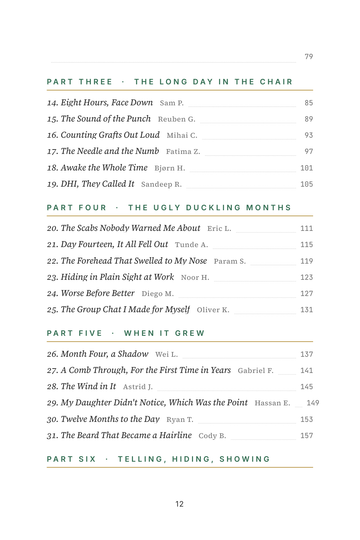 Sample page 2 from Rooted Again: Follicular Unit Extraction (FUE) Hair Transplant Stories