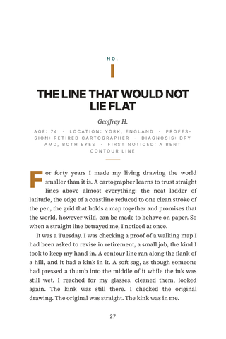 Sample page 1 from Seeing Through — a first-person Macular Degeneration in Seniors story