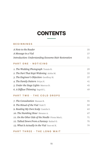 Sample page 1 from Signal to Grow: Exosome Hair Restoration Stories