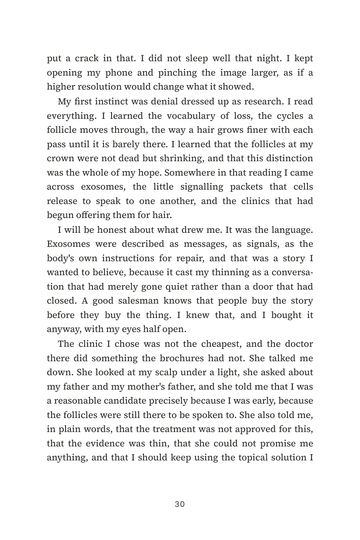 Sample page 4 from Signal to Grow: Exosome Hair Restoration Stories