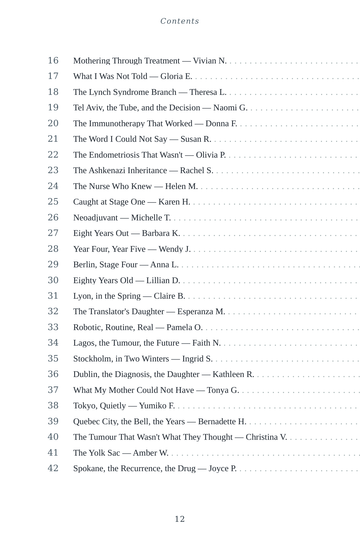 Sample page 2 from Silent No More: Ovarian Cancer Survivor Stories