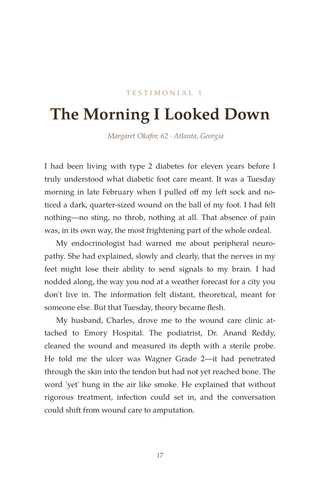 Sample page 1 from Standing Strong — a first-person Diabetic Foot Care story