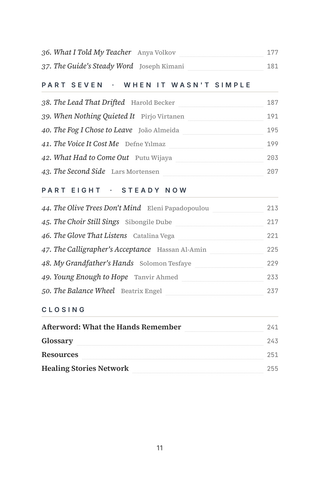 Contents page 3 of Steady Now: the 50 Essential Tremor stories in this volume