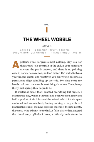 Sample page 1 from Steady Now — a first-person Essential Tremor story