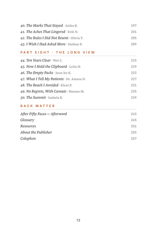 Contents page 3 of The Accutane Journey: the 50 Accutane/Isotretinoin stories in this volume