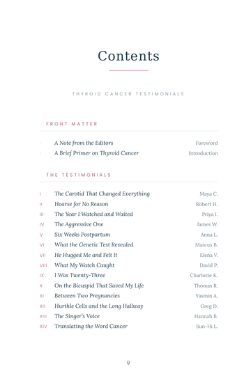 Sample page 1 from The Butterfly Effect: Thyroid Cancer Stories