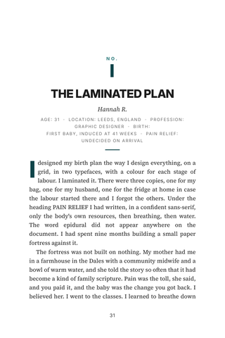 Sample page 1 from The Epidural Decision — a first-person Epidural Experiences story