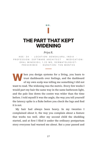 Sample page 1 from The Little Pill — a first-person Oral Minoxidil story