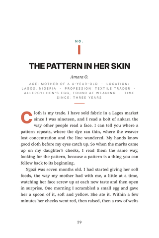 Sample page 1 from Tiny Reactions — a first-person Pediatric Allergies story