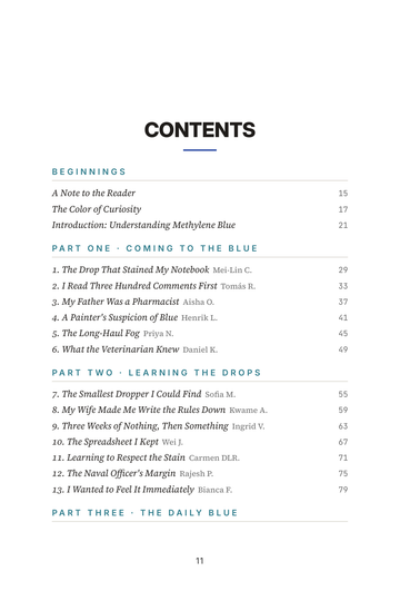 Sample page 1 from True Blue: Methylene Blue Experience Stories