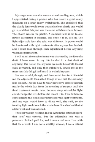 Sample page 2 from Tuned to See — a first-person Light Adjustable Lens story