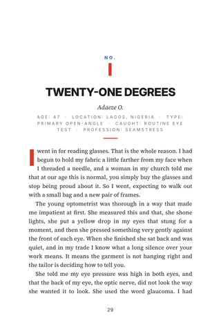 Sample page 1 from Under Pressure — a first-person Glaucoma story