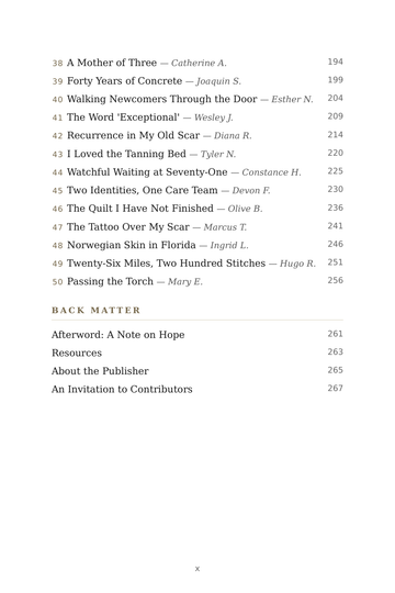 Sample page 3 from Under the Surface: Melanoma Survival Stories