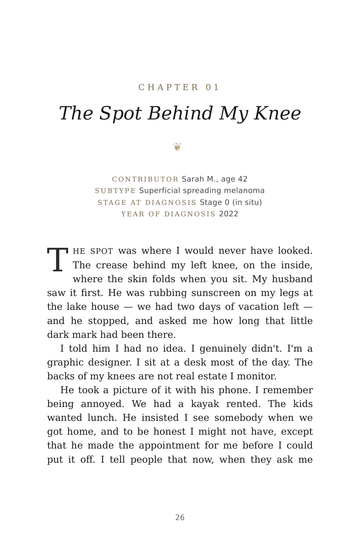 Sample page 4 from Under the Surface: Melanoma Survival Stories