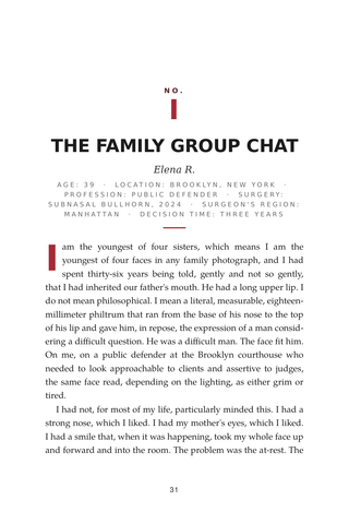 Sample page 1 from Upper Lip, Lifted Spirits — a first-person Lip Lift story