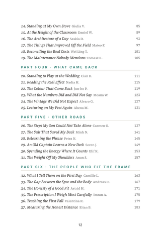 Contents page 2 of Walk Again: the 50 Exoskeleton / Robotic Mobility stories in this volume