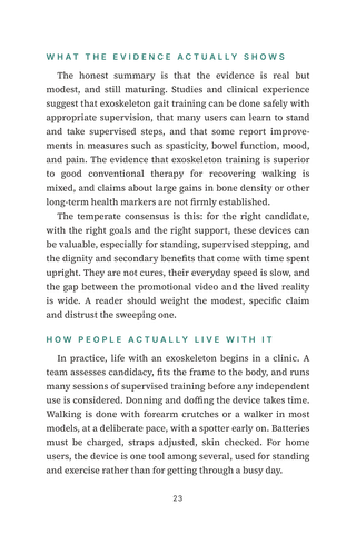 Sample page 2 from Walk Again — a first-person Exoskeleton / Robotic Mobility story
