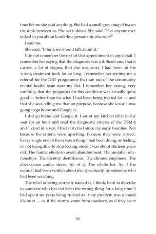 Sample page 2 from Walking the Line — a first-person Borderline Personality Disorder story